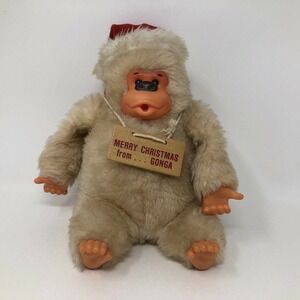 Vtg. Russ 9" Plush Merry Christmas Gonga Gorilla Thumb Sucking Monkey Luv Pets